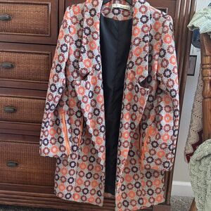 Colorful Geometric Patterned Vintage Coat